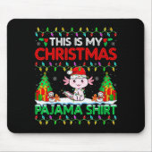 Axolotl Christmas Santa Hat Pajama Shirt Axolotl L Mousepad (Vorne)