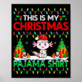 Axolotl Christmas Santa Hat Pajama Shirt Axolotl L Poster (Vorne)