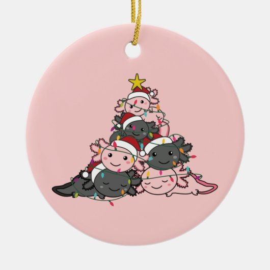 Axolotl Christmas Tree Funny Animal Christmas Adul Keramik Ornament (Vorne)