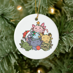 Axolotl Christmas Tree Funny Animal Christmas Keramik Ornament