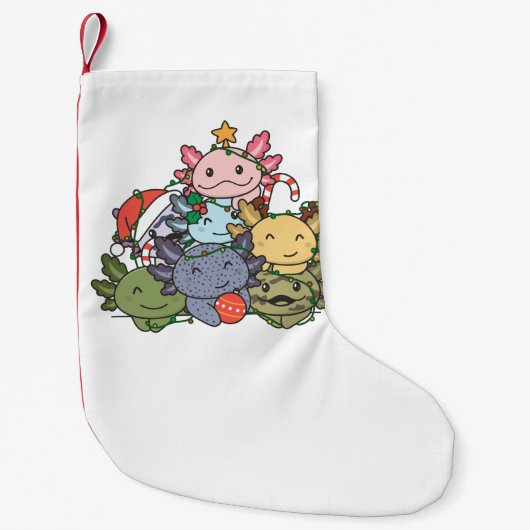 Axolotl Christmas Tree Funny Animal Christmas Kleiner Weihnachtsstrumpf (Vorderseite)