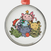 Axolotl Christmas Tree Funny Animal Christmas Ornament Aus Metall (Vorne)