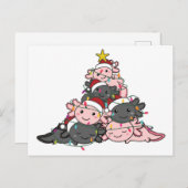 Axolotl Christmas Tree Funny Animal Christmas Post Postkarte (Vorne/Hinten)