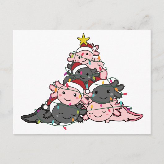 Axolotl Christmas Tree Funny Animal Christmas Post Postkarte (Vorderseite)