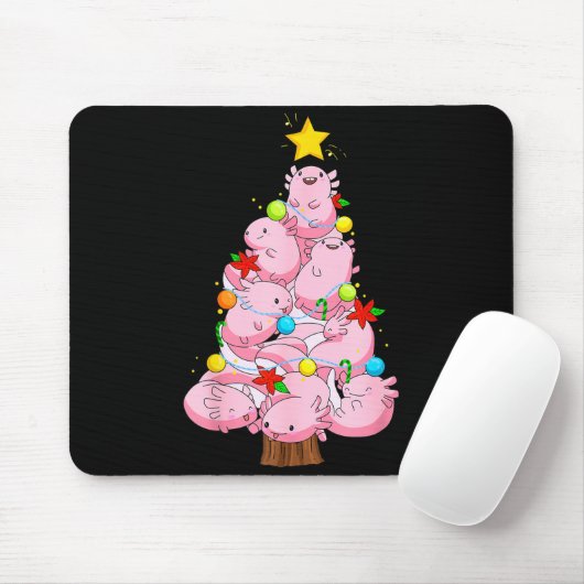 Axolotl Christmas Tree Ornament Fish Axolotl Anima Mousepad (Mit Mouse)