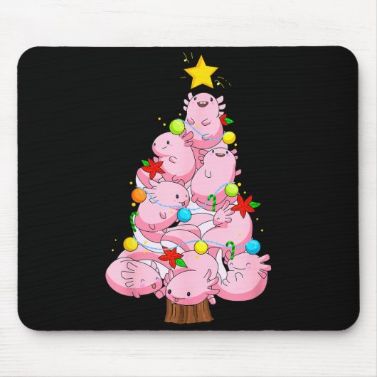 Axolotl Christmas Tree Ornament Fish Axolotl Anima Mousepad (Vorne)