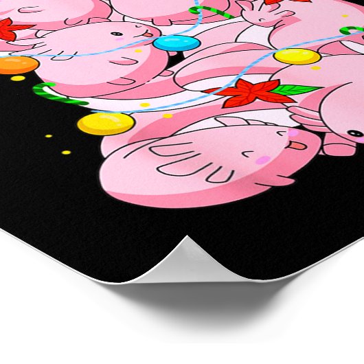 Axolotl Christmas Tree Ornament Fish Axolotl Anima Poster (Ecke)