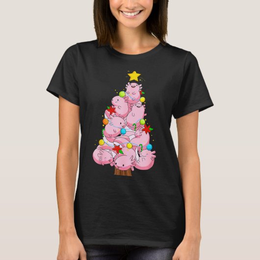 Axolotl Christmas Tree Ornament Fish Axolotl Anima T-Shirt (Vorderseite)
