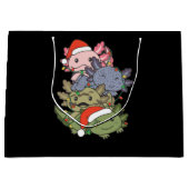 Axolotl Christmas Tree Weihnachtstiere Axolotls Große Geschenktüte (Vorderseite)