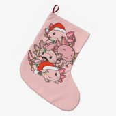 Axolotl Christmas Tree Weihnachtstiere Axolotls Großer Weihnachtsstrumpf (Vorderansicht (hängend))