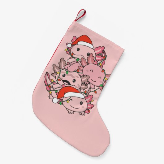 Axolotl Christmas Tree Weihnachtstiere Axolotls Kleiner Weihnachtsstrumpf (Vorderansicht (hängend))