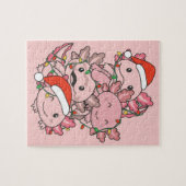 Axolotl Christmas Tree Weihnachtstiere Axolotls Puzzle (Horizontal)