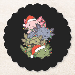 Axolotl Christmas Tree Weihnachtstiere Axolotls Untersetzer