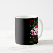 Axolotl Christmas Ugly Sweater Santa Axolotl Head Kaffeetasse (VorderseiteRechts)