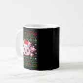 Axolotl Christmas Ugly Sweater Santa Axolotl Head Kaffeetasse (Vorderseite Links)