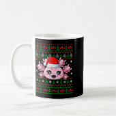 Axolotl Christmas Ugly Sweater Santa Axolotl Head Kaffeetasse (Links)