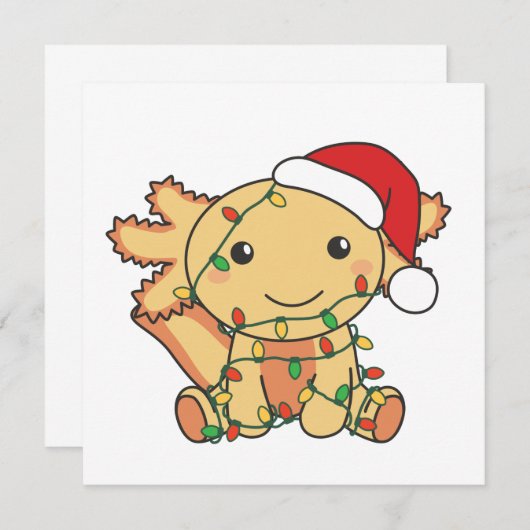 Axolotl Christmas Winter Animals Axolotls Einladung (Vorne/Hinten)
