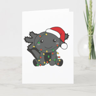 Axolotl Christmas Winter Animals Axolotls Feiertagskarte
