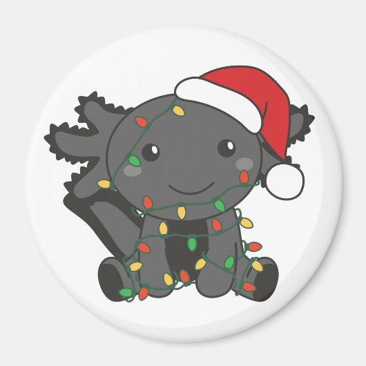 Axolotl Christmas Winter Animals Axolotls Magnet (Vorne)
