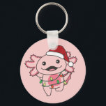 Axolotl Christmas Winter Animals Axolotls Schlüsse Schlüsselanhänger<br><div class="desc">Die axolotl zu Weihnachten mit Feenlicht. Hübsche Tiere mit Geschenken und Schnee für den Urlaub. Ein süßes Weihnachtsgrüßen. Axolotls sind niedliche Tiere und perfekt zu Weihnachten.</div>