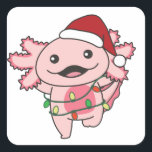 Axolotl Christmas Winter Animals Axolotls Square S Quadratischer Aufkleber<br><div class="desc">Die axolotl zu Weihnachten mit Feenlicht. Hübsche Tiere mit Geschenken und Schnee für den Urlaub. Ein süßes Weihnachtsgrüßen. Axolotls sind niedliche Tiere und perfekt zu Weihnachten.</div>