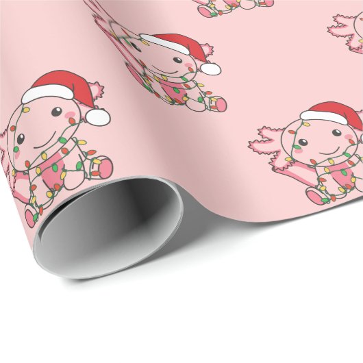 Axolotl Christmas Winter Animals Axolotls Wrapping Geschenkpapier (Rolleneckpunkt)