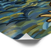 Axolotl Coffee Starry Night Dream Poster (Ecke)