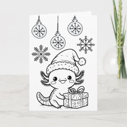 Axolotl Coloring Page | Christmas Karte (Vorderseite)
