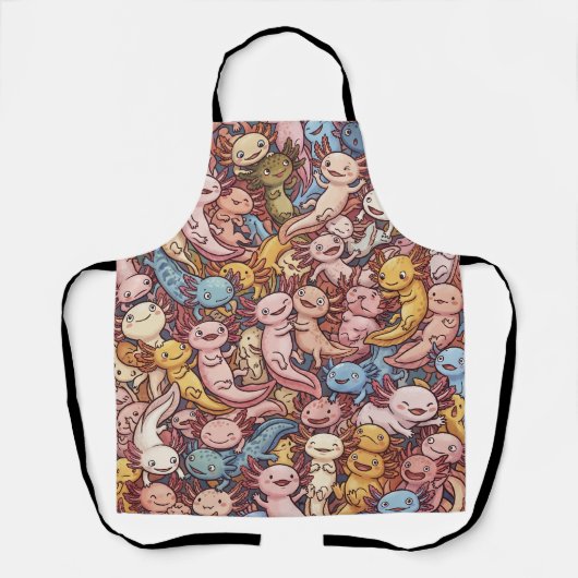 Axolotl Cuddle Crowd – Whimsical Smiles Everywhere Schürze (Vorderseite)
