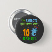 Axolotl Custom Birthday Boy Matching Button (Vorne & Hinten)