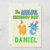Axolotl Custom Birthday Boy Matching Einladung (Vorderseite)