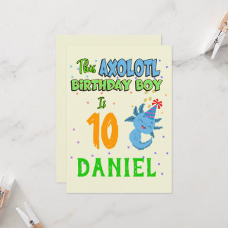 Axolotl Custom Birthday Boy Matching Einladung
