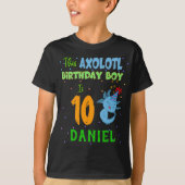 Axolotl Custom Birthday Boy Matching T-Shirt (Vorderseite)