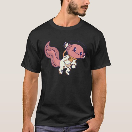 axolotl cute funny axolotl lover space spaceman 1 T-Shirt (Vorderseite)