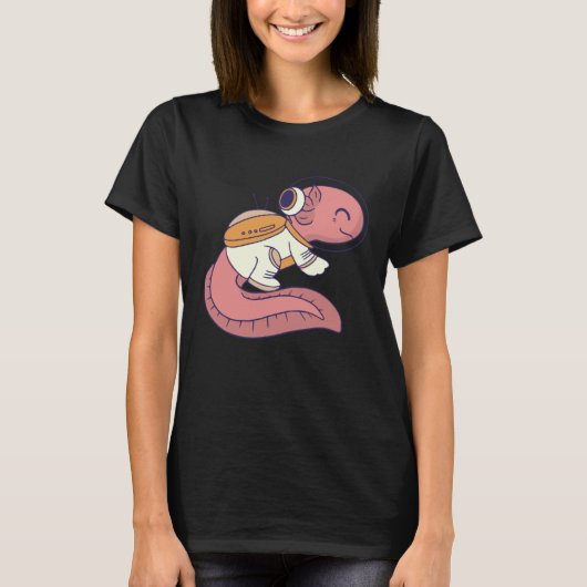 axolotl cute funny axolotl lover space spaceman T-Shirt (Vorderseite)
