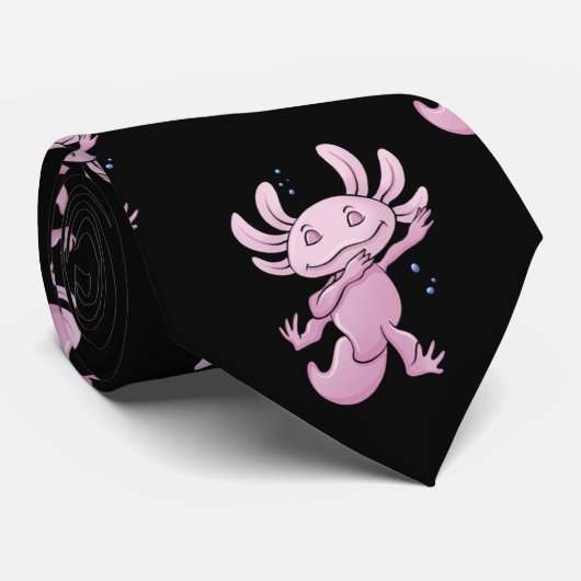 Axolotl Dabbing Krawatte (Gerollt)