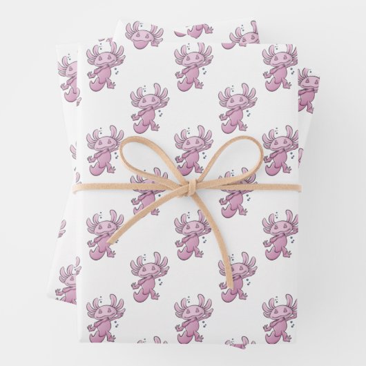 Axolotl Dabbing Wrapping Paper Sheets Geschenkpapier Set (Beispiel)