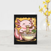 Axolotl, der Ramen-Nudeln isst  Karte (Gelbe Blume)