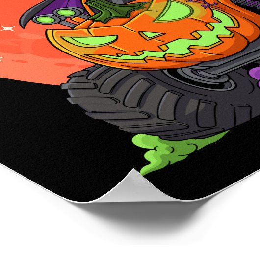 Axolotl Dracula Halloween Pumpkin Monster Truck Poster (Ecke)
