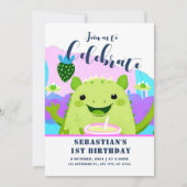 Axolotl Drink Milk 1. Geburtstag Einladung (Vorderseite)