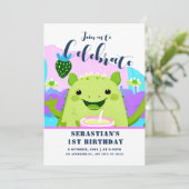 Axolotl Drink Milk 1. Geburtstag Einladung (Stehend Vorderseite)