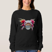 Axolotl Drinking Coffee Funny Cute Sweatshirt (Vorderseite)