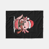 Axolotl Eating Ramen Christmas Pajama Tier Japan Fleecedecke (Vorderseite (Horizontal))