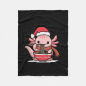 Axolotl Eating Ramen Christmas Pajama Tier Japan Fleecedecke (Vorderseite)
