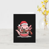 Axolotl Eating Ramen Christmas Pajama Tier Japan Karte (Gelbe Blume)