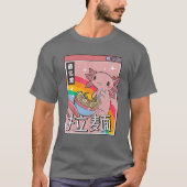 Axolotl Eating Ramen Japan Style 80er Otaku Vaporw T-Shirt (Vorderseite)