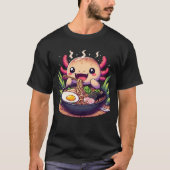 Axolotl Eating Ramen Japanese Noodles Niedlich Foo T-Shirt (Vorderseite)