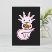 Axolotl Eating Ramen Kawaii Animal Lover Pet Eigen Dankeskarte (Stehend Vorderseite)