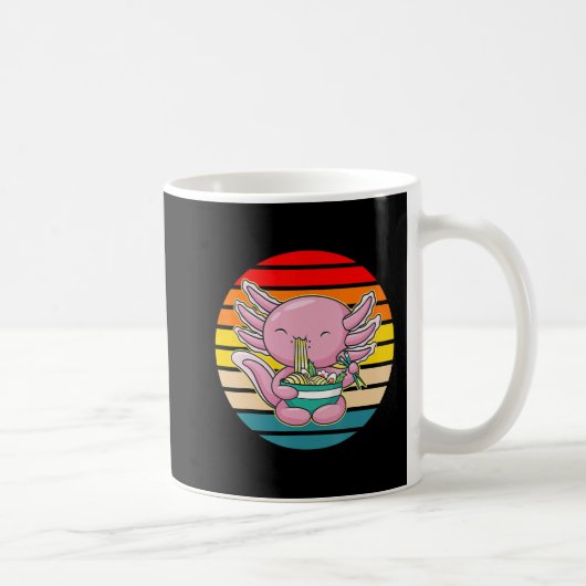 Axolotl Eating Ramen Kawaii Anime Japanese Food Ki Kaffeetasse (Rechts)