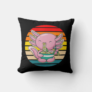 Axolotl Eating Ramen Kawaii Anime Japanese Food Ki Kissen